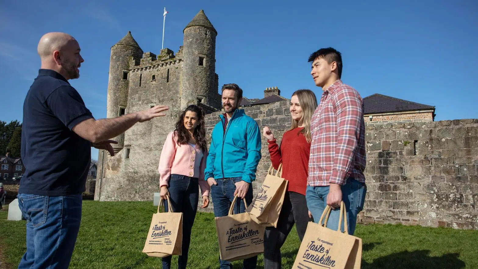 Taste of Enniskillen tour group seeing the castle