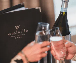 Cheers celebratory drink to complement a stay at The Westville Hotel