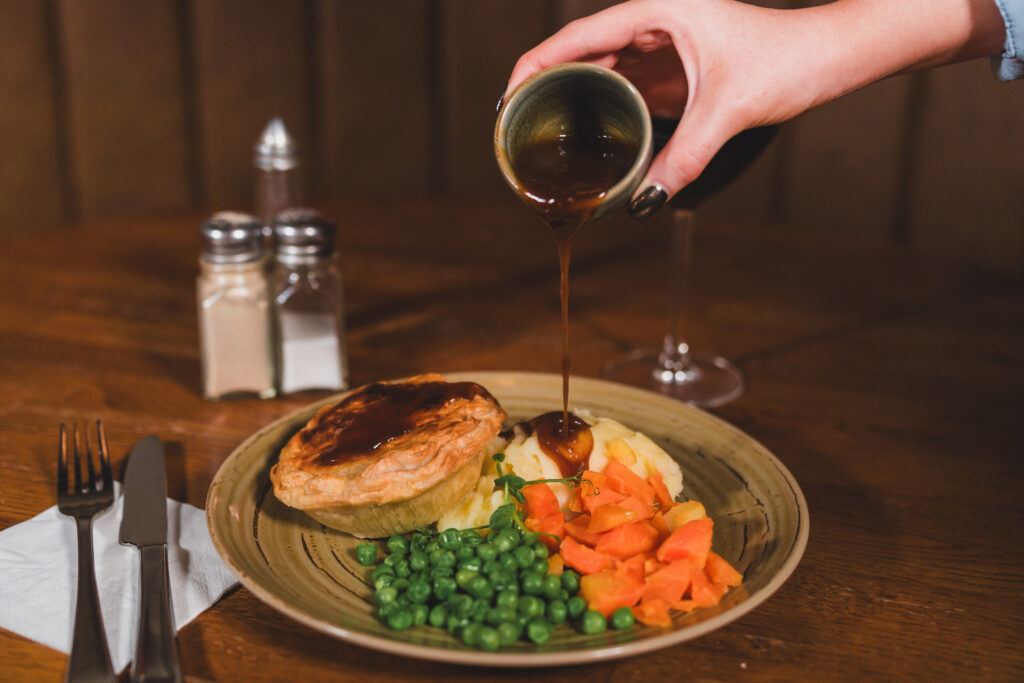 Delicious, traditional dinner at The Crowes Nest
