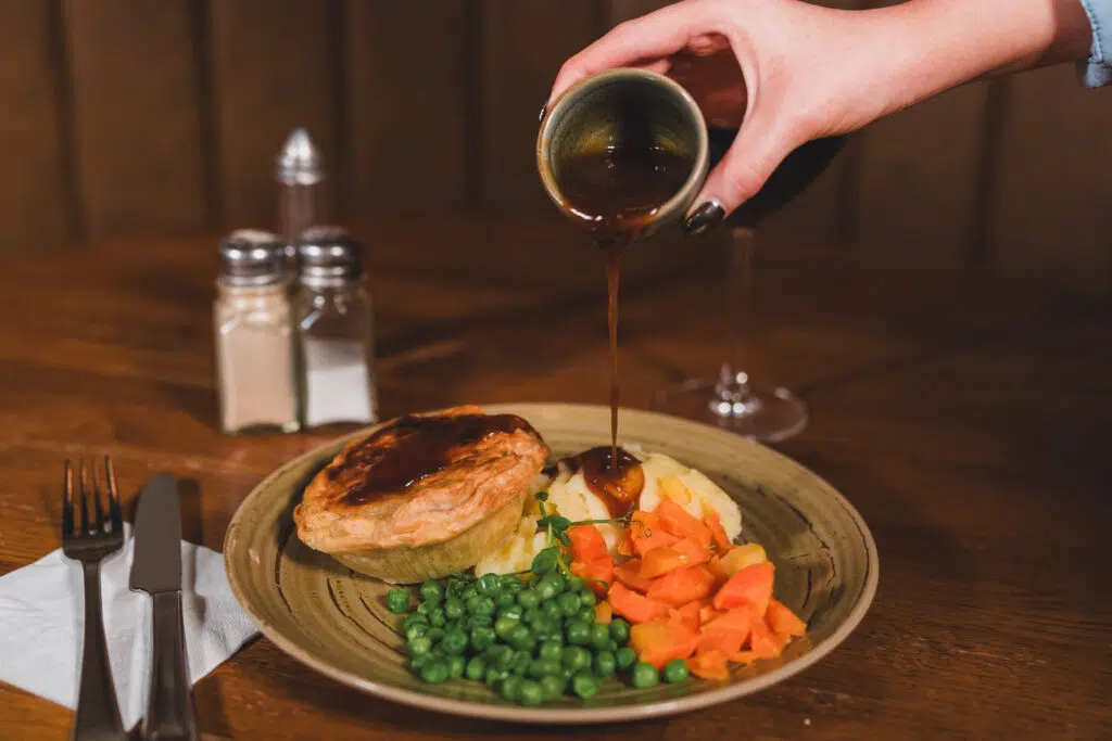 Delicious, traditional dinner at The Crowes Nest