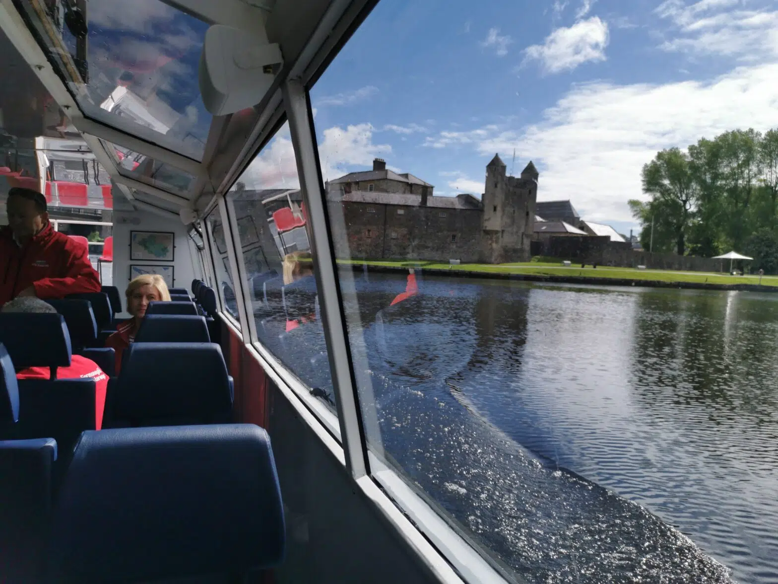 view of Ennskillen Castle from boat trip on Lough Erne
