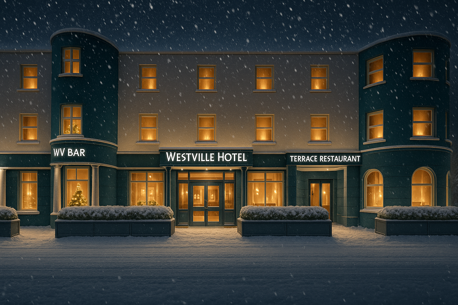 Westville Hotel winter scene Christmas Hotel Offers Westville Hotel Enniskillen - christmas stays
