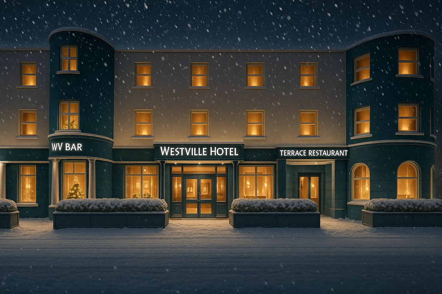 Westville Hotel winter scene Christmas Hotel Offers Westville Hotel Enniskillen - christmas stays