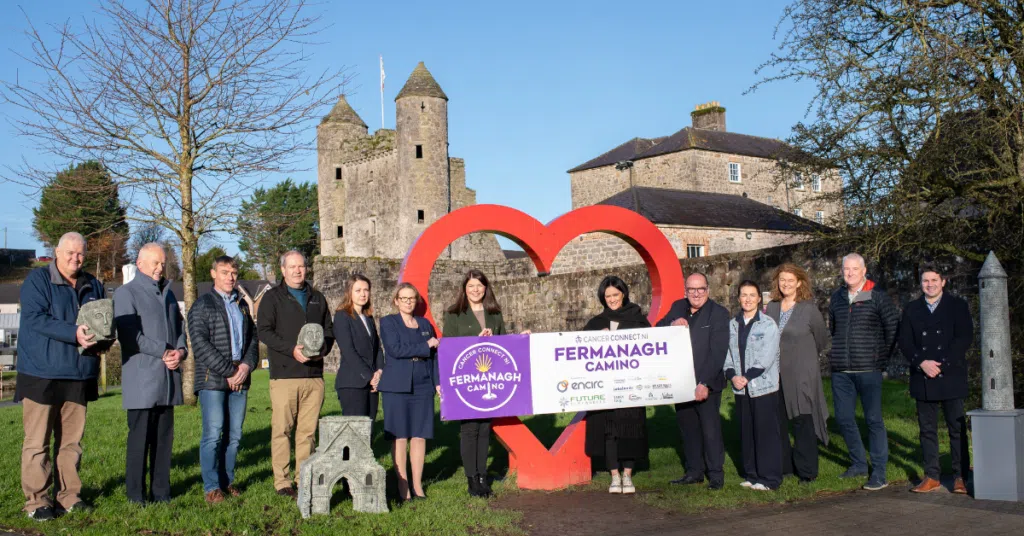 Group photo at the Fermanagh Camino launch event in Enniskillen promoting walking tourism in County Fermanagh.