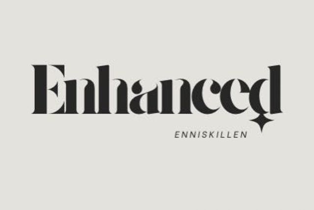 The image displays the word "Enhanced" in bold, stylised black font with "ENNISKILLEN" in smaller letters below on a light background.