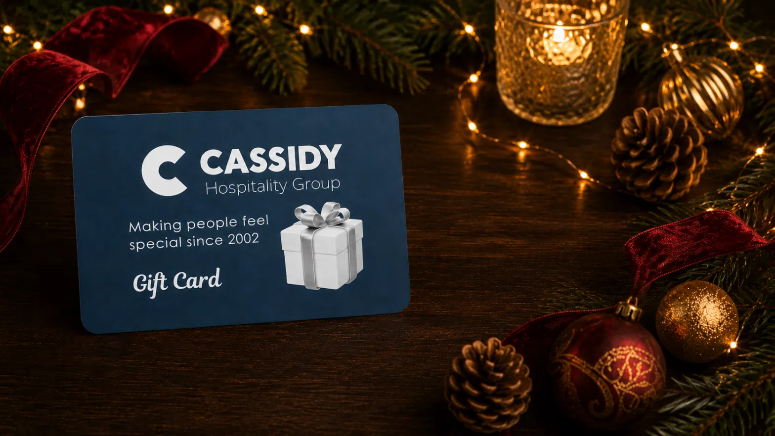 Cassidy Hospitality Group Gift Voucher - experience gifts Enniskillen - last-minute Christmas - Christmas gift ideas