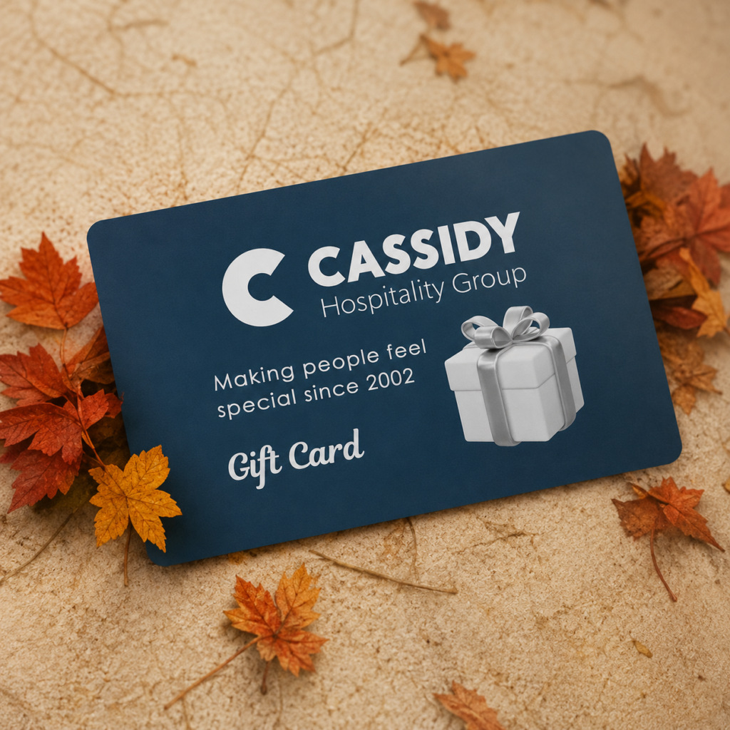 Cassidy Hospitality Group Voucher on autumnal background